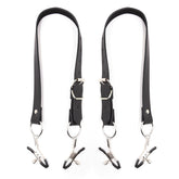 PU Leather Adjustable Metal Clamps Leg Strap – BDSM Fetish Bondage Restraints